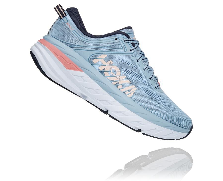 Hoka Australia One One Bondi 7 - Womens Running Shoes Blue - BAMCU-6792